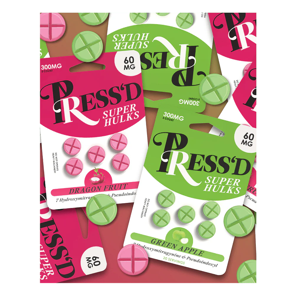 PRESS'D 300MG SUPER HULKS 7-HYDROXY &amp; PSEUDO 60MG X 5CT TABLET