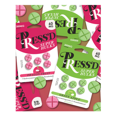 PRESS'D 300MG SUPER HULKS 7-HYDROXY & PSEUDO 60MG X 5CT TABLET PRESS'D 300MG SUPER HULKS 7-HYDROXY & PSEUDO 60MG X 5CT TABLET