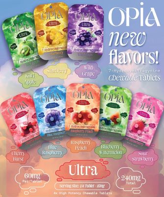 OPIA ULTRA HIGH POTENCY 7-HYDROXY 60MG X 4CT POTENT ALKALOIDS CHEWABLE TABLETS OPIA ULTRA HIGH POTENCY 7-HYDROXY 60MG X 4CT POTENT ALKALOIDS CHEWABLE TABLETS
