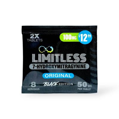 LIMITLESS BLACK EDITION 7-HYDROXY 50MG PER TABLET X 2CT LIMITLESS BLACK EDITION 7-HYDROXY 50MG PER TABLET X 2CT
