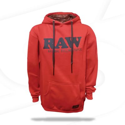 RAW NATURAL ROLLING PAPERS CREW NECK SWEATSHIRT RED/BLACK LOGO (MEN)