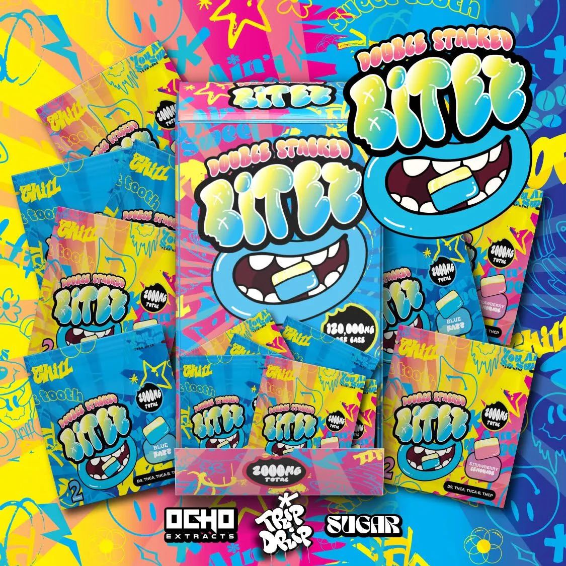 OCHO DOUBLE STACKED BITEZ 2CT GUMMY BAG 2,000MG (1,000MG PER GUMMY)