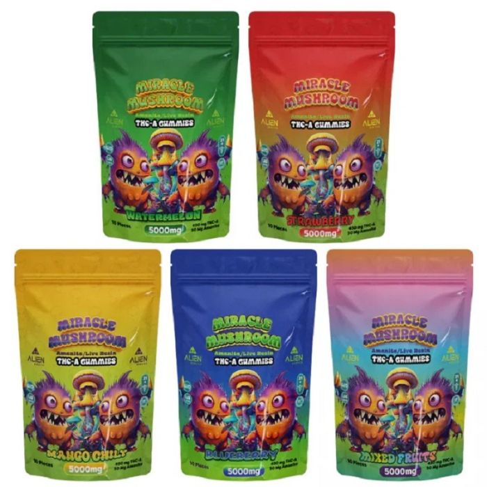 MIRACLE MUSHROOM THC-A 10CT GUMMY BAG 5,000MG (500MG PER GUMMY)