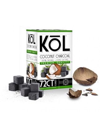 KOL COCONUT CHARCOAL 72CT CUBES KOL COCONUT CHARCOAL 72CT CUBES