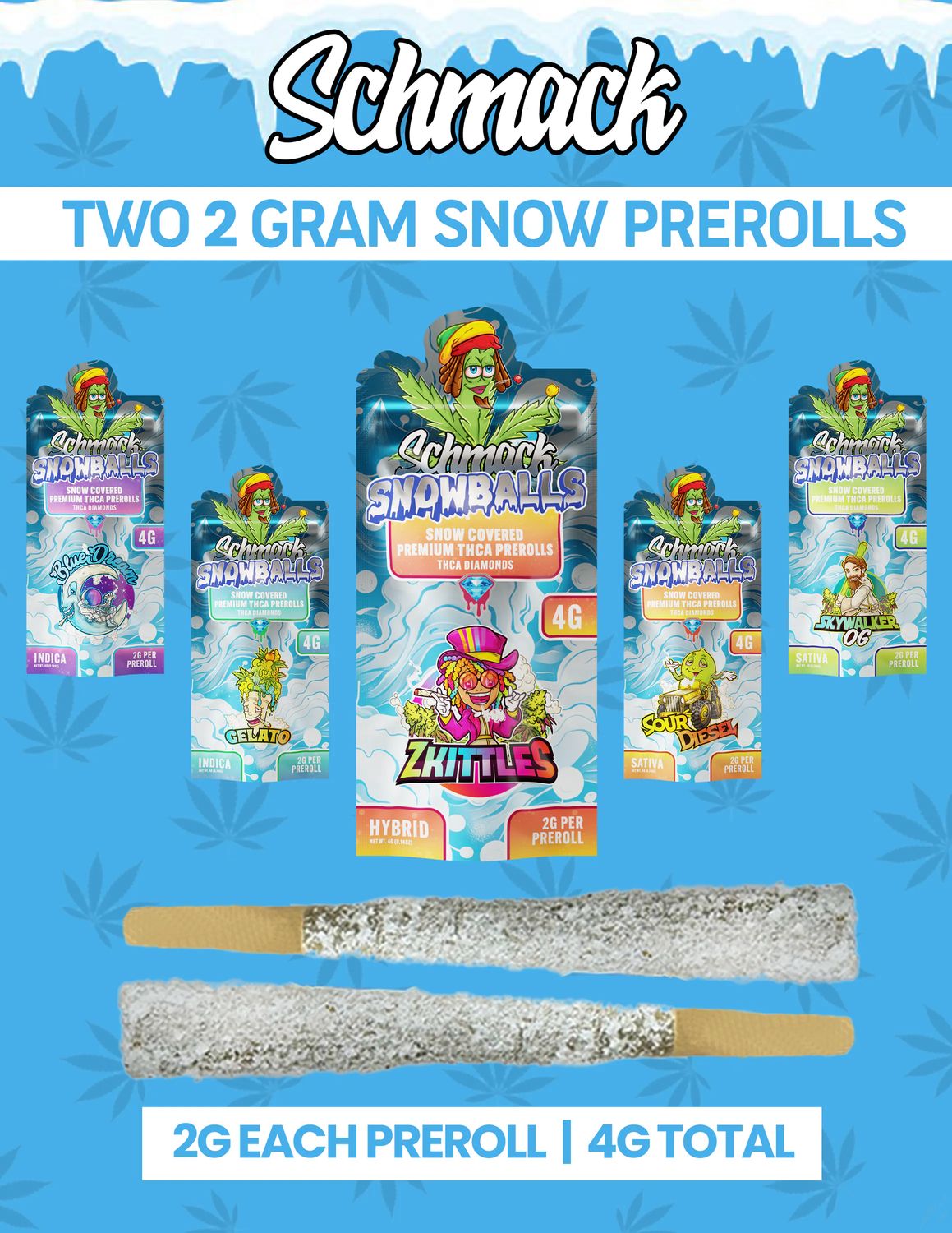 SCHMACK 4G THC-A 2CT PRE-ROLLS