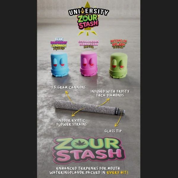 ZOUR STASH 1CT DIAMOND COATED 3.5G PRE-ROLL