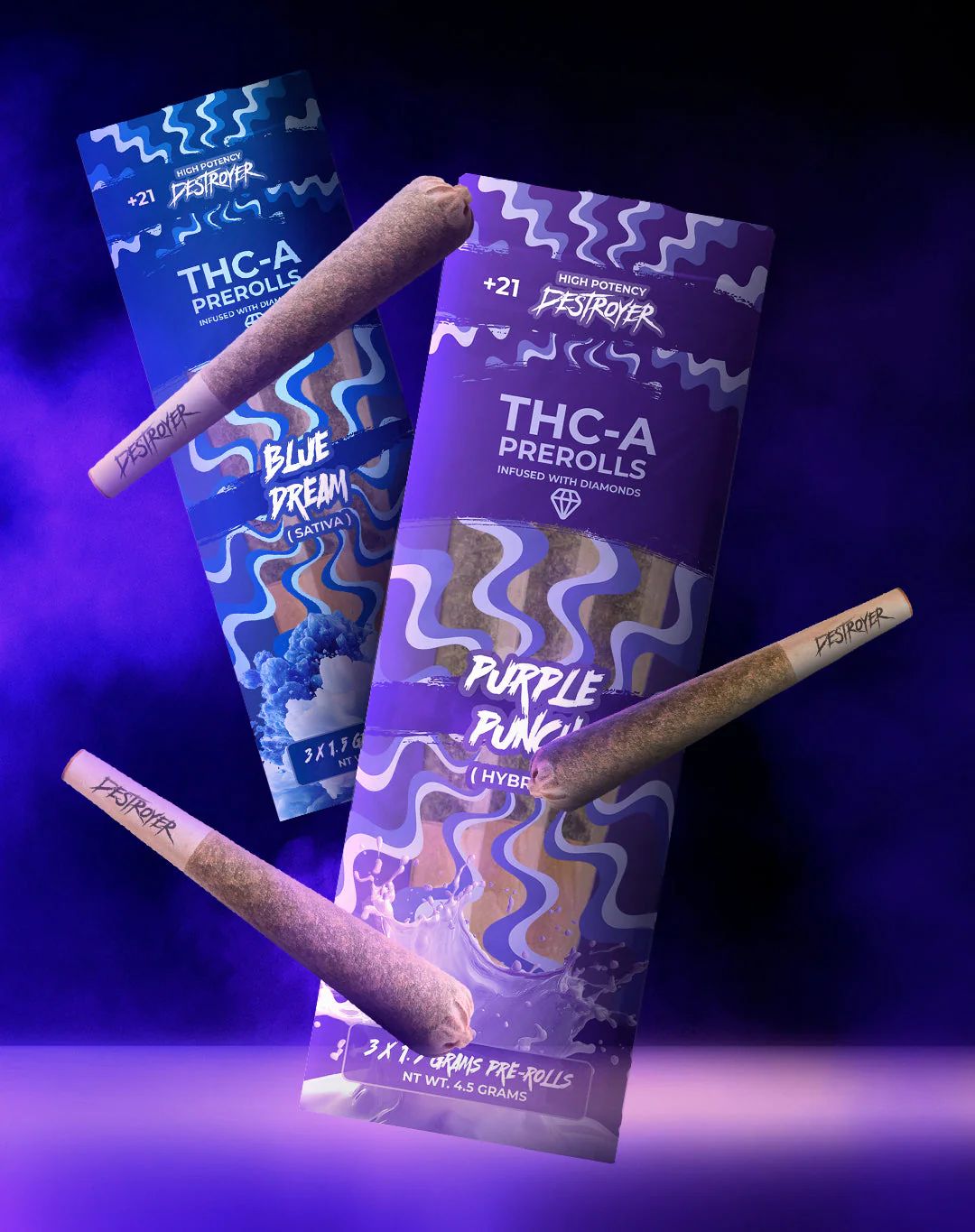 DESTROYER 1CT THC-A HASHOLES 2.2G PRE-ROLL