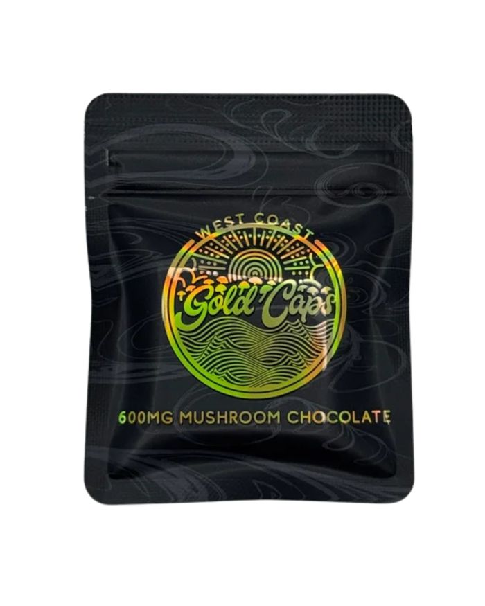 WEST COAST GOLD CAPS 600G MUSHROOM 1 PIECE CHOCOLATE BAR WEST COAST GOLD CAPS 600G MUSHROOM 1 PIECE CHOCOLATE BAR