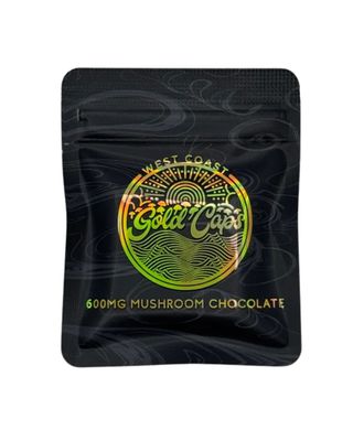 WEST COAST GOLD CAPS 600G MUSHROOM 1 PIECE CHOCOLATE BAR WEST COAST GOLD CAPS 600G MUSHROOM 1 PIECE CHOCOLATE BAR