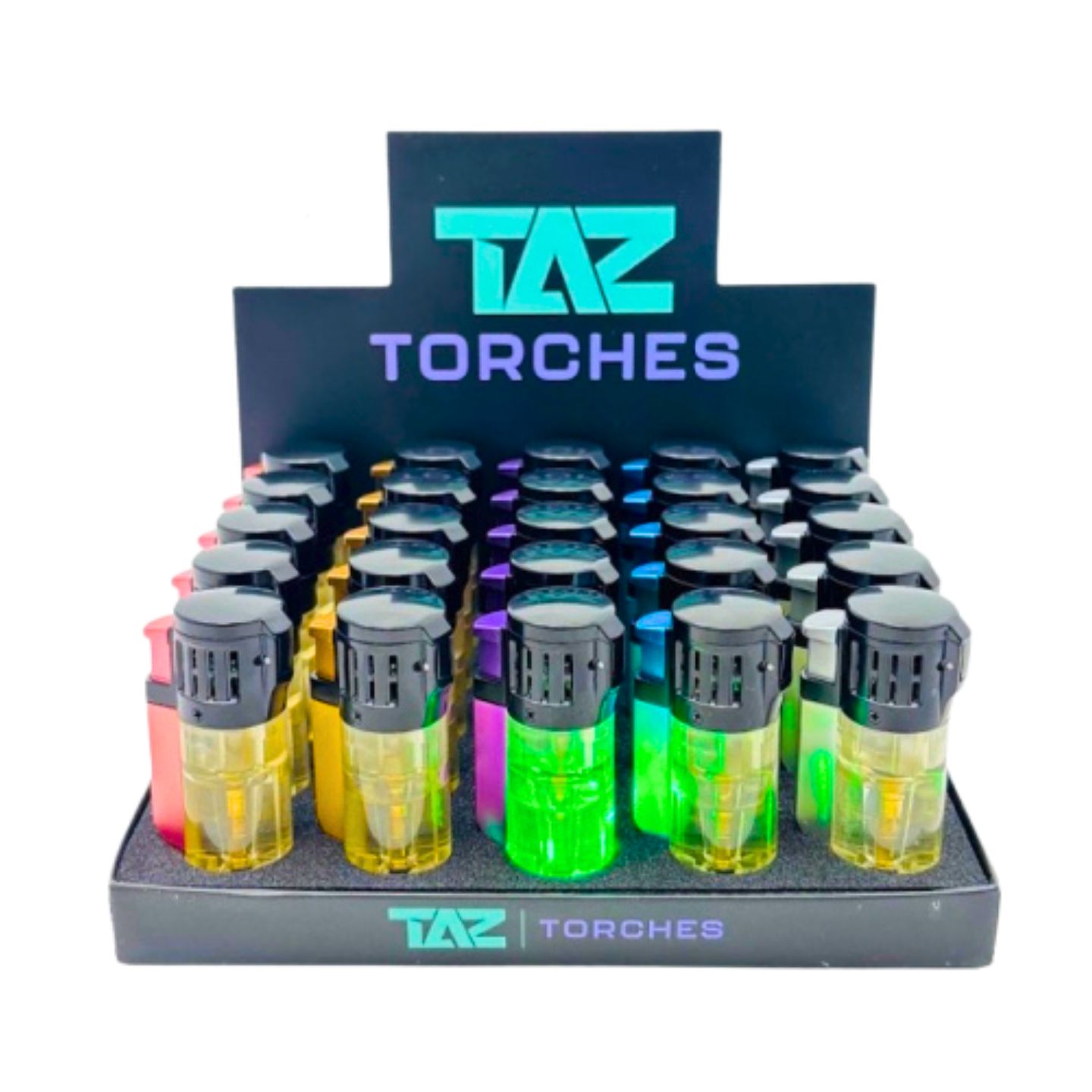 TAZ TORCHES TRANSPARENT WITH LED LIGHT TRIPLE FLAME TORCH