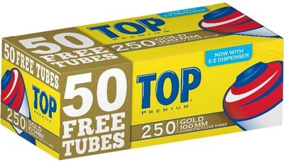TOP PREMIUM 250CT GOLD 100MM CIGARETTE FILTER TUBES