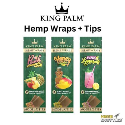 KING PALM 2CT HEMP WRAPS WITH FLAVORED TIPS KING PALM 2CT HEMP WRAPS WITH FLAVORED TIPS