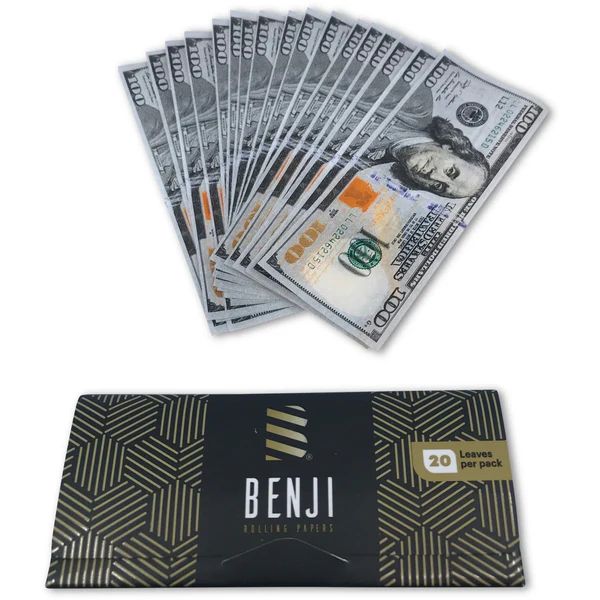 BENJI $100 ROLLING PAPER WITH FILTER TIPS 20CT BOOKLET