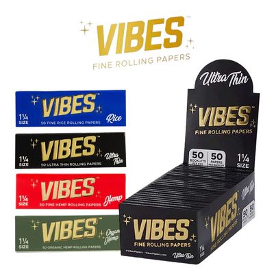 VIBES 1 1/4 HEMP ROLLING PAPER 50CT BOOKLET VIBES 1 1/4 HEMP ROLLING PAPER 50CT BOOKLET
