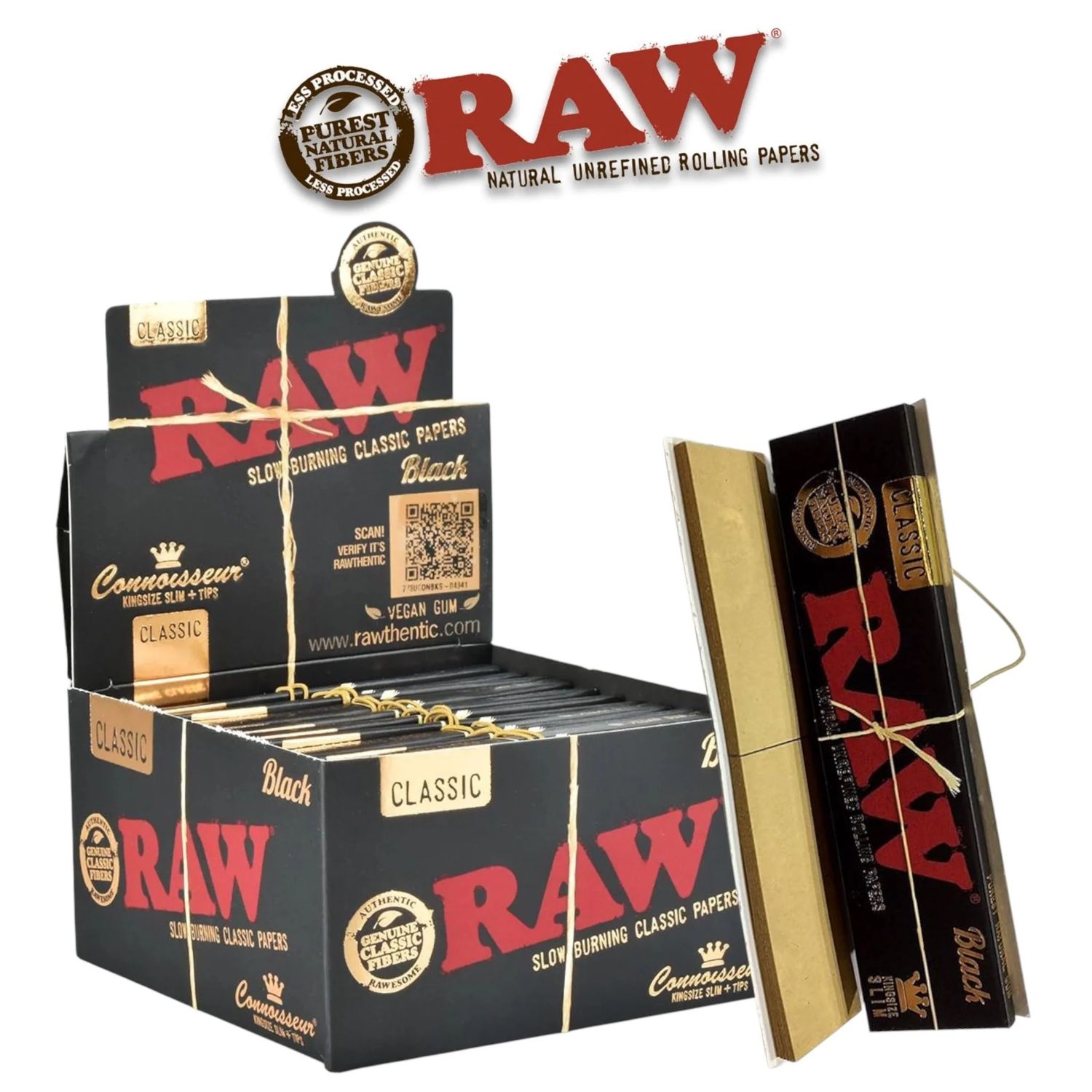RAW BLACK CONNOISSEUR KING SIZE SLIM ROLLING PAPER RAW BLACK CONNOISSEUR KING SIZE SLIM ROLLING PAPER