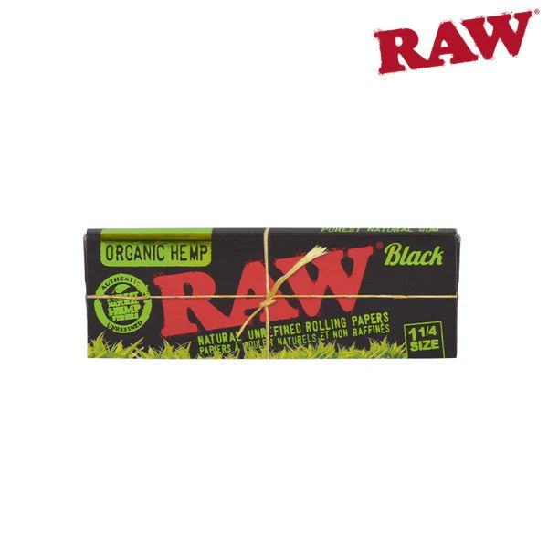 RAW 1 1/4 BLACK ORGANIC HEMP ROLLING PAPER RAW 1 1/4 BLACK ORGANIC HEMP ROLLING PAPER
