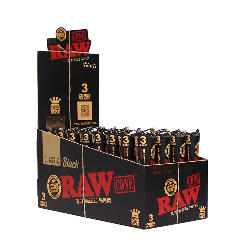 RAW CLASSIC BLACK KING SIZE CONES 3CT RAW CLASSIC BLACK KING SIZE CONES 3CT