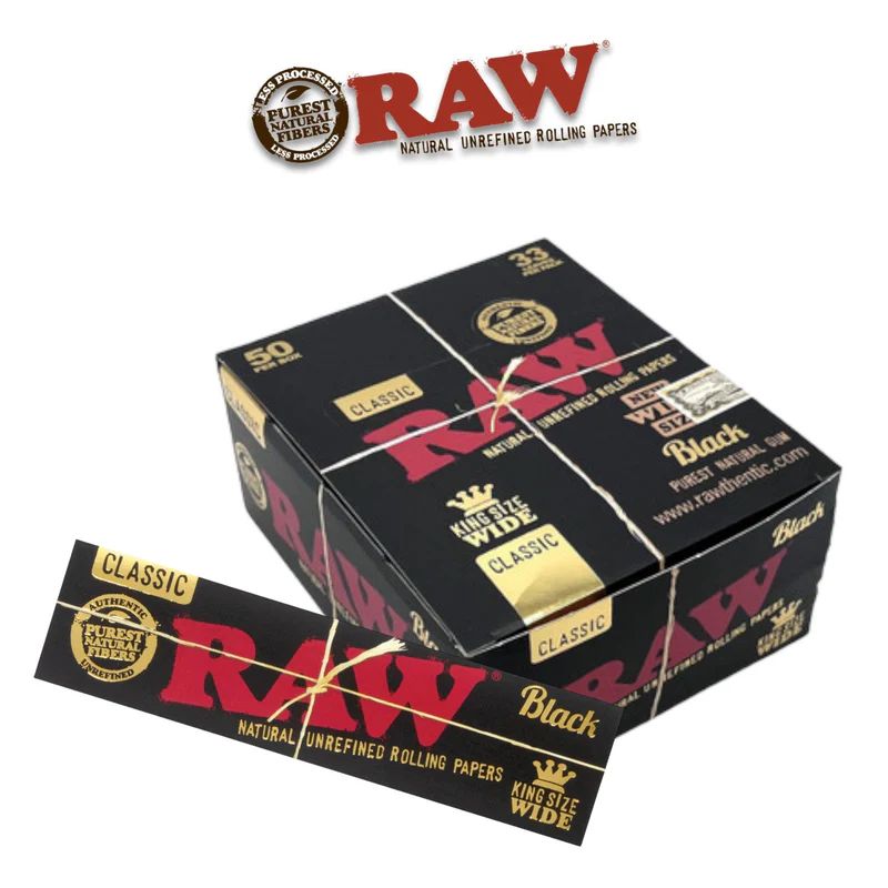RAW BLACK KING SIZE WIDE ROLLING PAPER RAW BLACK KING SIZE WIDE ROLLING PAPER