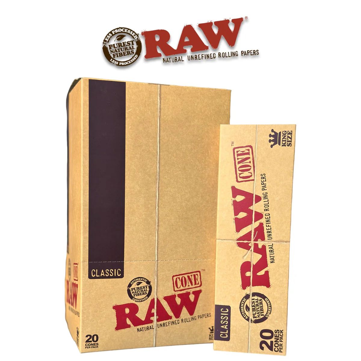 RAW CLASSIC KIING SIZE CONES 20CT RAW CLASSIC KIING SIZE CONES 20CT