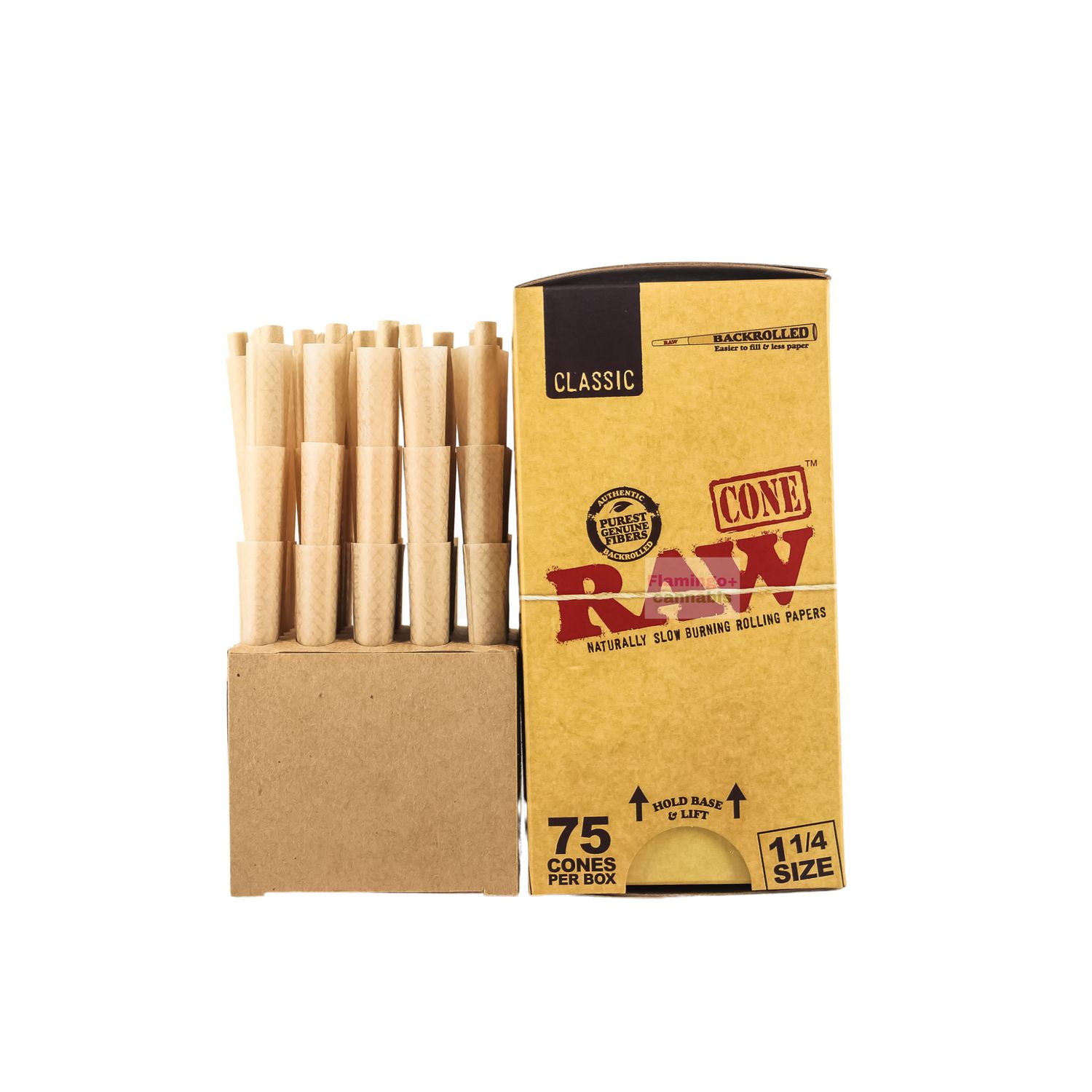 RAW CLASSIC 1 1/4 CONES 75CT RAW CLASSIC 1 1/4 CONES 75CT