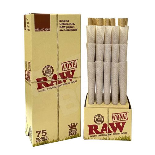 RAW ORGANIC HEMP KING SIZE CONES 75CT RAW ORGANIC HEMP KING SIZE CONES 75CT