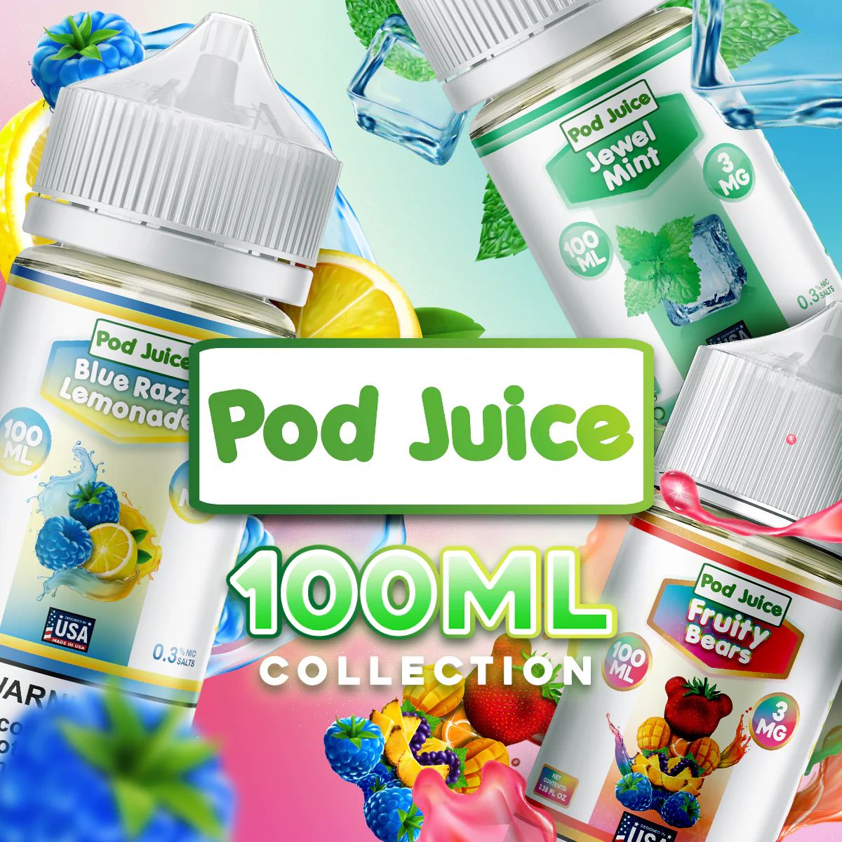 POD JUICE 3MG E-LIQUID 100ML