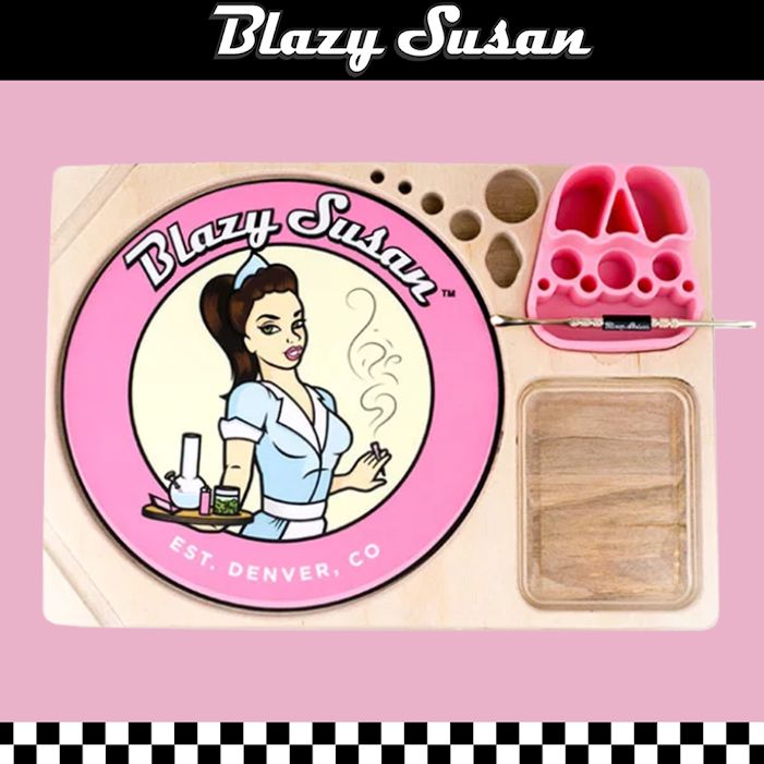 BLAZY SUSAN DAB ROLLING TRAY WITH SILICONE DAB STATION KIT BLAZY SUSAN DAB ROLLING TRAY WITH SILICONE DAB STATION KIT