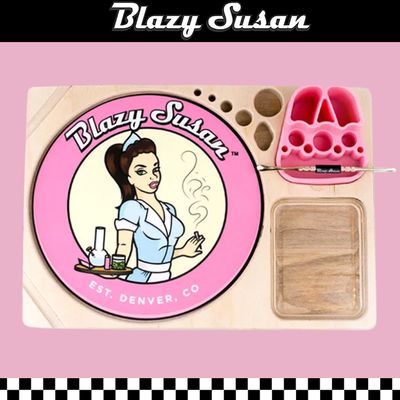 BLAZY SUSAN DAB ROLLING TRAY WITH SILICONE DAB STATION KIT BLAZY SUSAN DAB ROLLING TRAY WITH SILICONE DAB STATION KIT