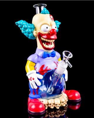 KRUSTY THE CLOWN DESIGN PREMIUM GLASS 10.5" WATER PIPE