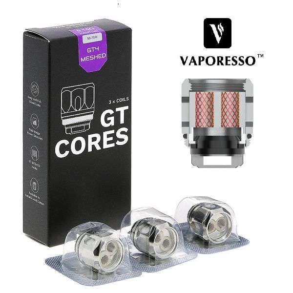 VAPORESSO GT CORES 4 MESHED COILS 3CT VAPORESSO GT CORES 4 MESHED COILS 3CT