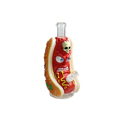 ANGRY HOT DOG DESIGN 7.5" PREMIUM WATER PIPE