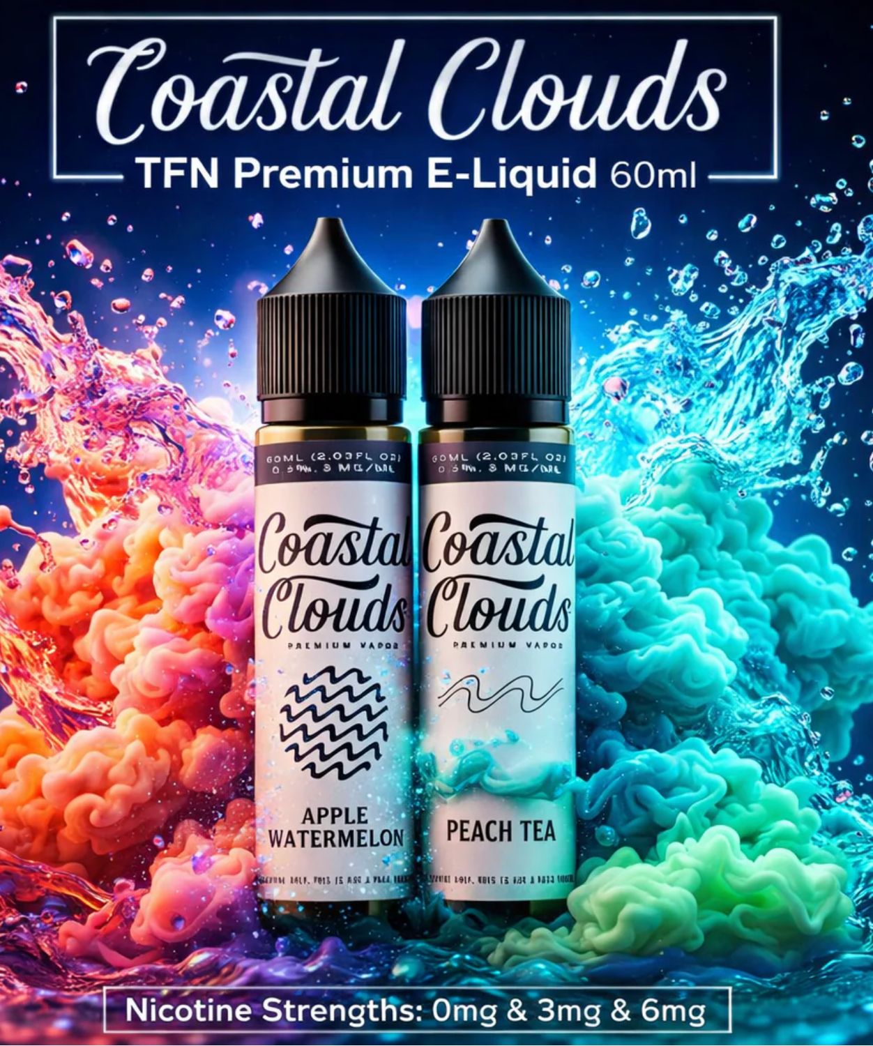 COASTAL CLOUDS 3MG E-LIQUID 60ML COASTAL CLOUDS 3MG E-LIQUID 60ML