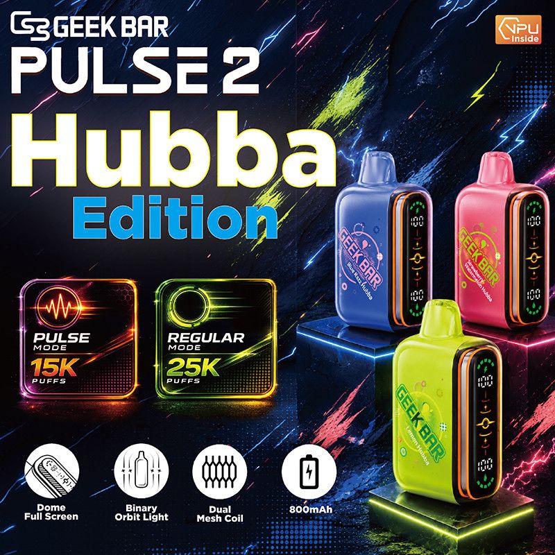 GEEK BAR PULSE 2X HUBBA EDITIION 16ML 25K PUFFS GEEK BAR PULSE 2X HUBBA EDITIION 16ML 25K PUFFS