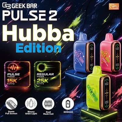 GEEK BAR PULSE 2X HUBBA EDITIION 16ML 25K PUFFS GEEK BAR PULSE 2X HUBBA EDITIION 16ML 25K PUFFS
