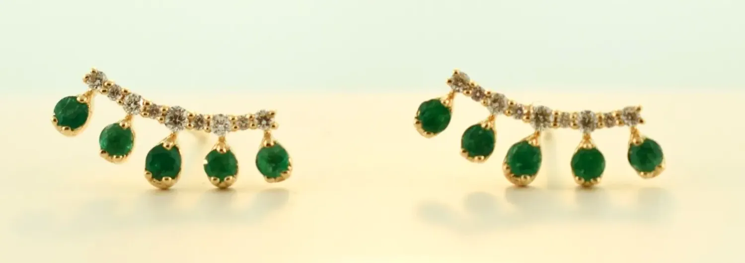 Diamond and Emerald Earrings