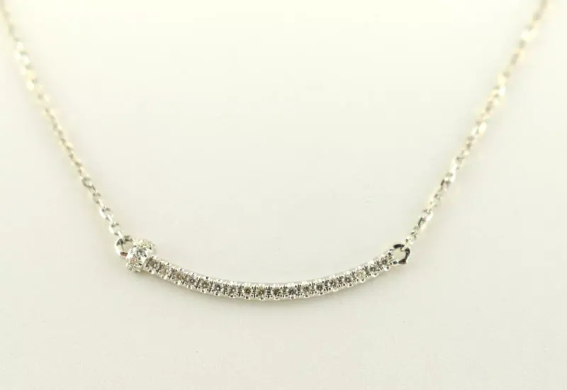 Diamond and 14K White Gold Pendant and Chain