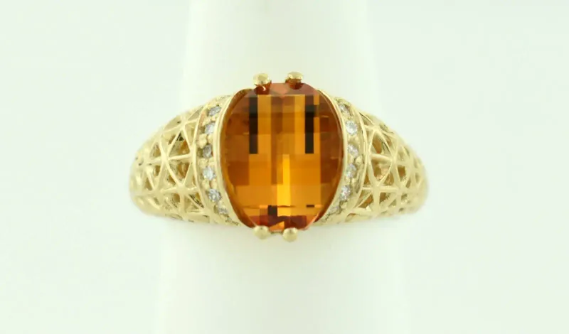 Jewelry by Morgan   Original Creation   One of a Kind   Citrine and Diamond ring
