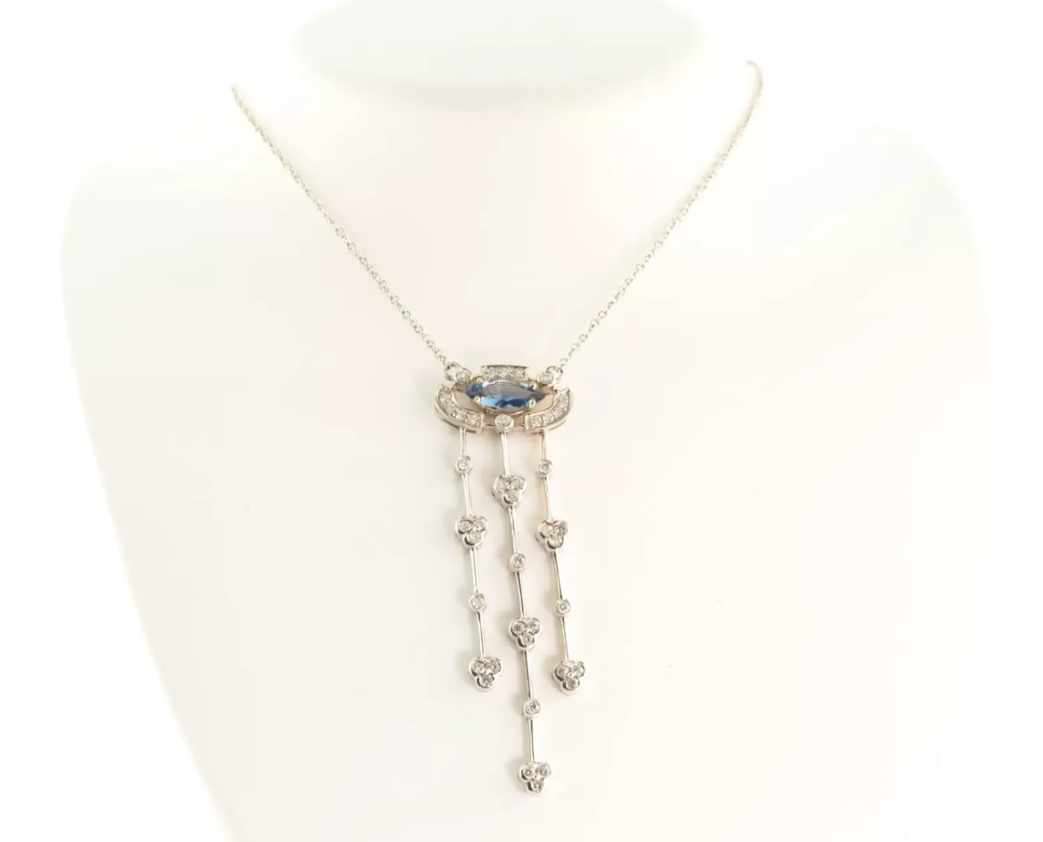 Morgan original necklace "Yukon Midnight". Lady's Diamond and Sapphire necklace