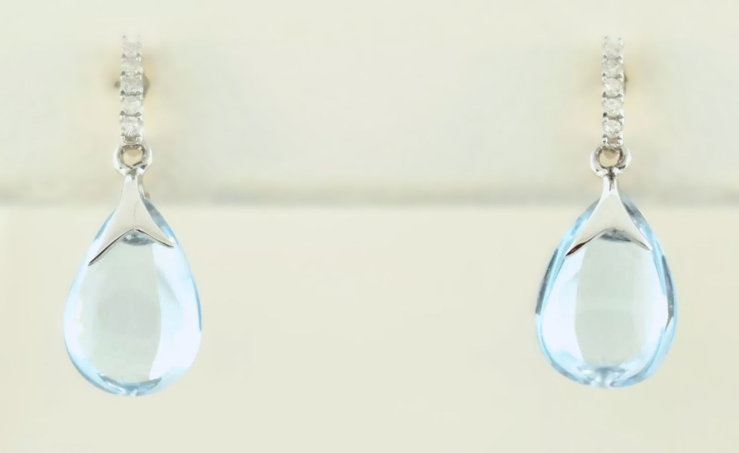 Blue topaz and Diamond Earrings