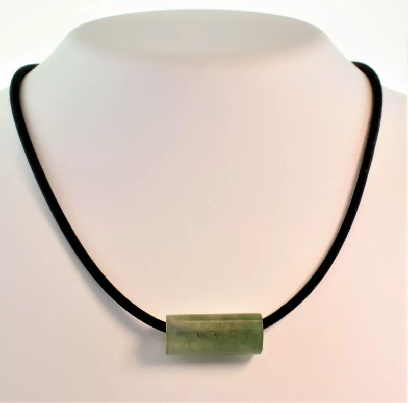 Green Jade Open Cylinder necklace