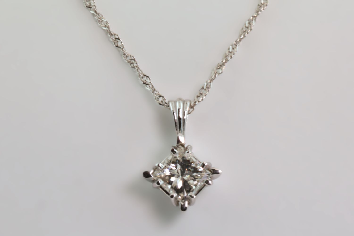 Priness cut Diamond Pendant