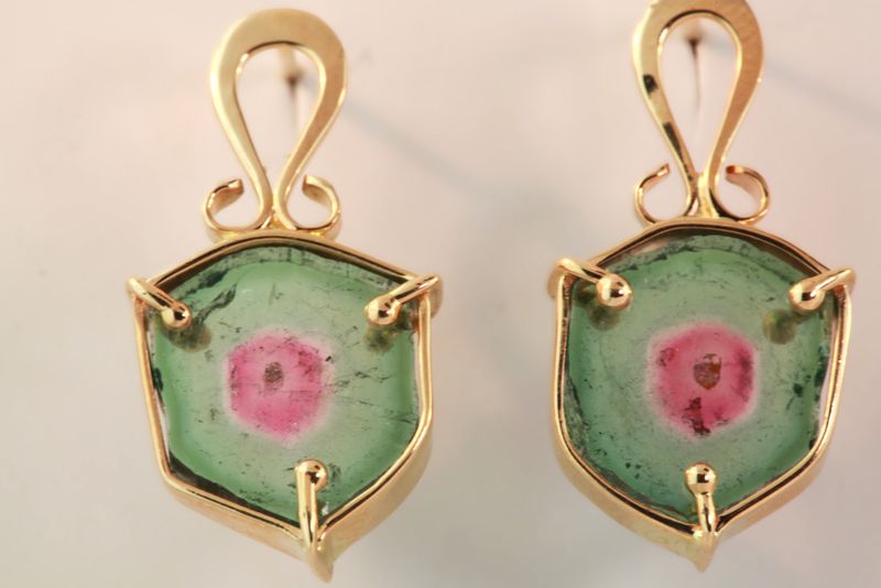 Watermelon Tourmaline Earrings