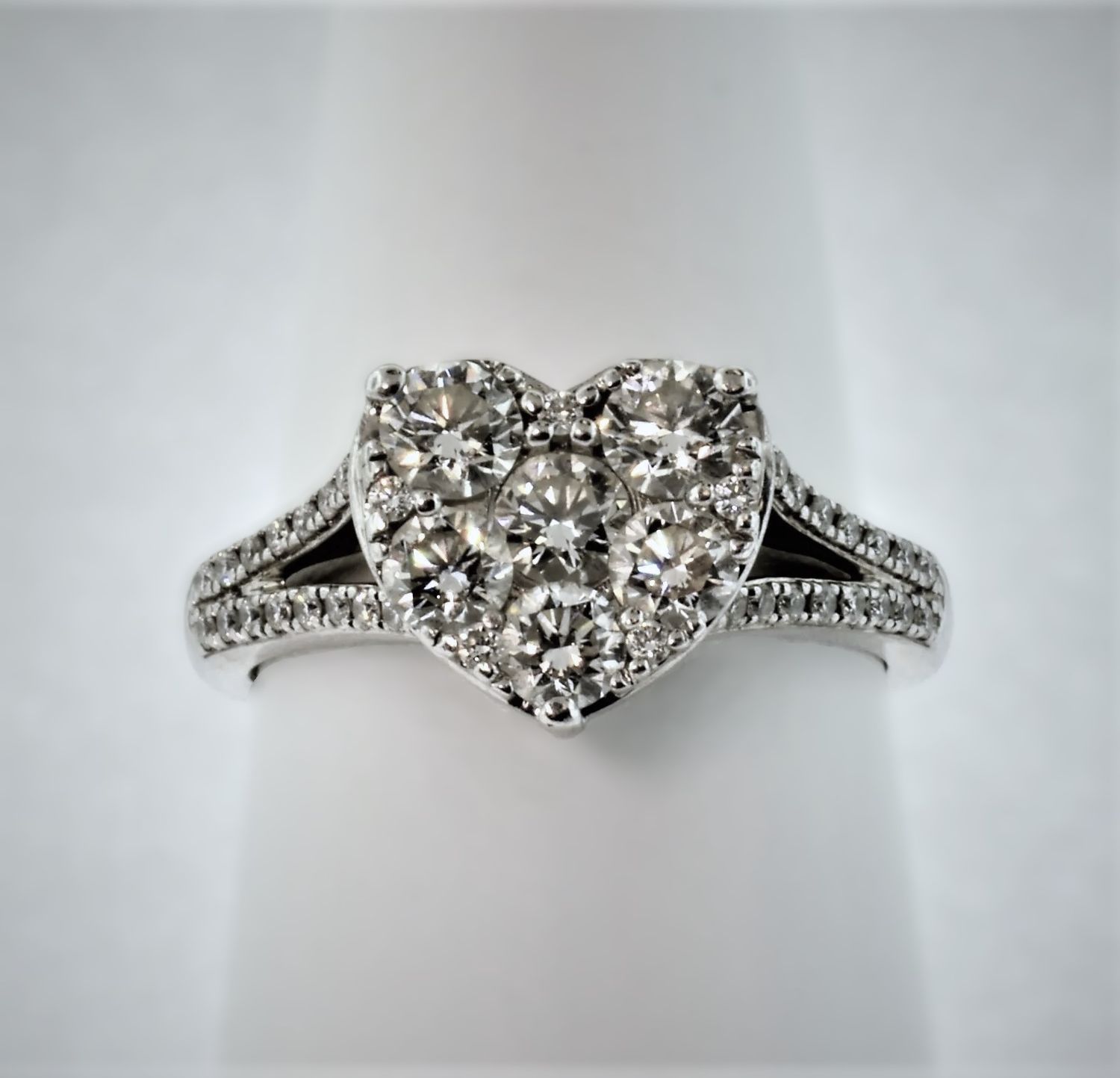 Heart shaped Diamond cluster Ring