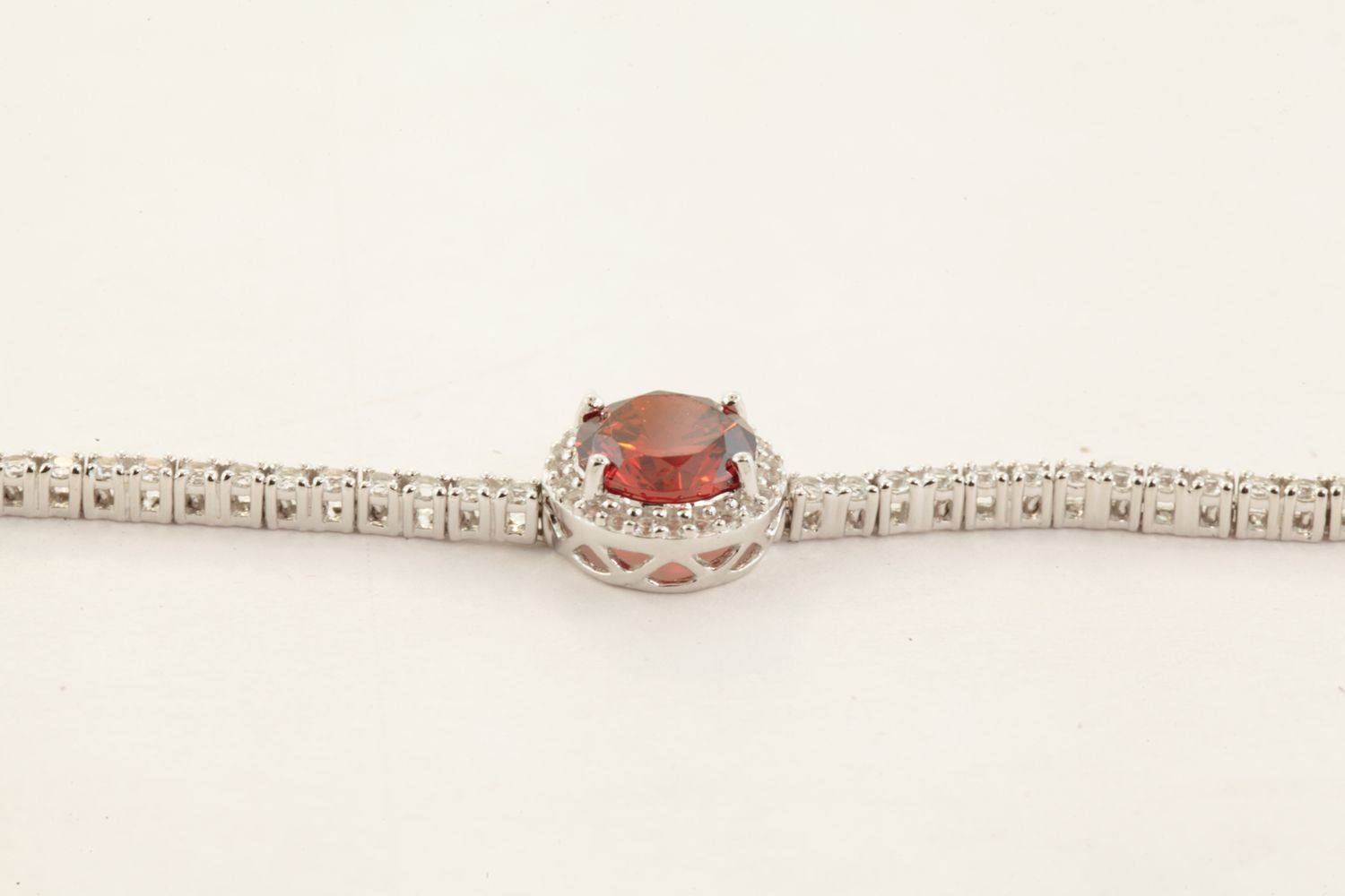 Garnet ​Sterling Silver tennis Bracelet