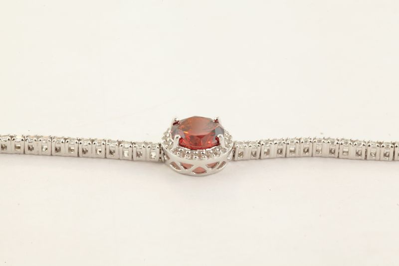 Garnet ​Sterling Silver tennis Bracelet