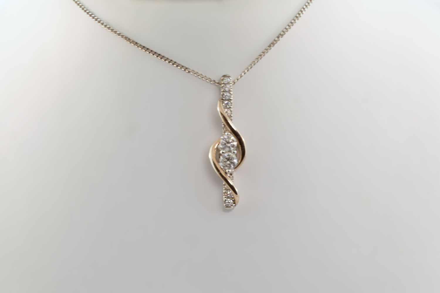 Two-Tone Diamond Fashion Pendant