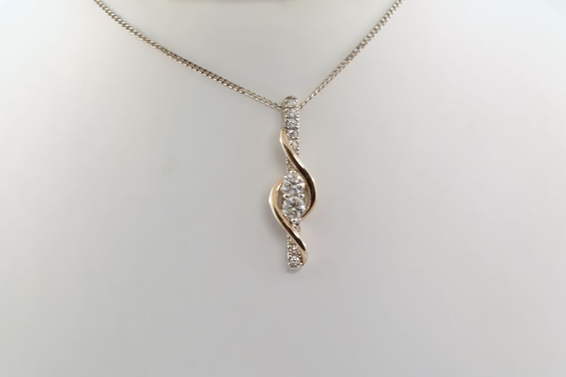 Two-Tone Diamond Fashion Pendant