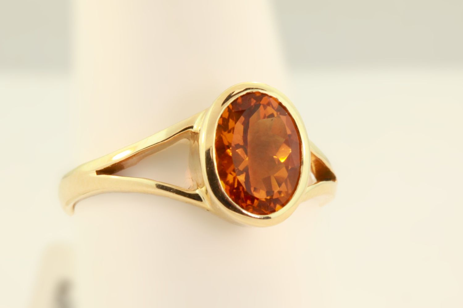 Beautiful Bezel set Citrine ring