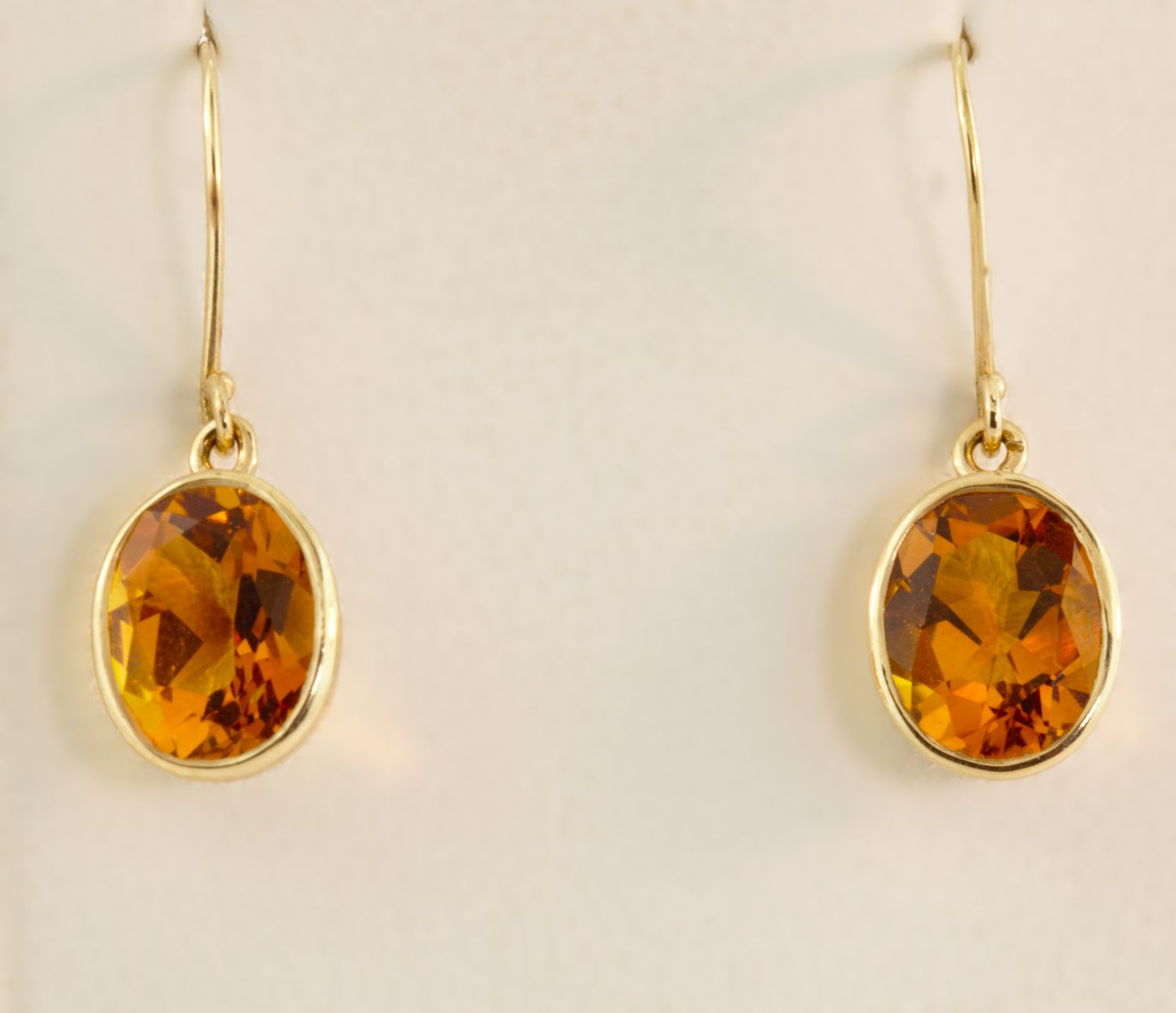 14K Dangle Citrine Earrings