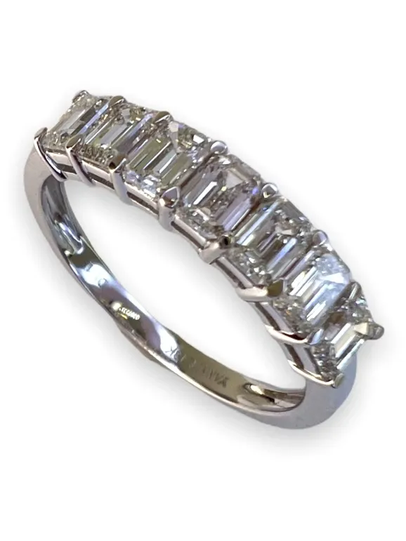 Yanni B. Emerald Cut Diamond fashion ring in white gold